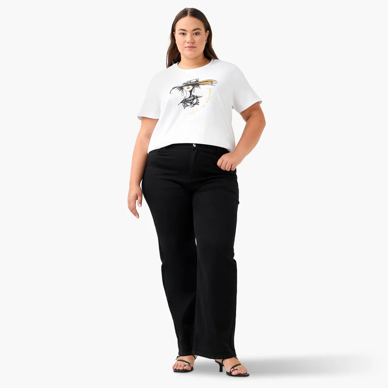  أولا بوبكن Plus Size Ulla Popken Printed T-shirt