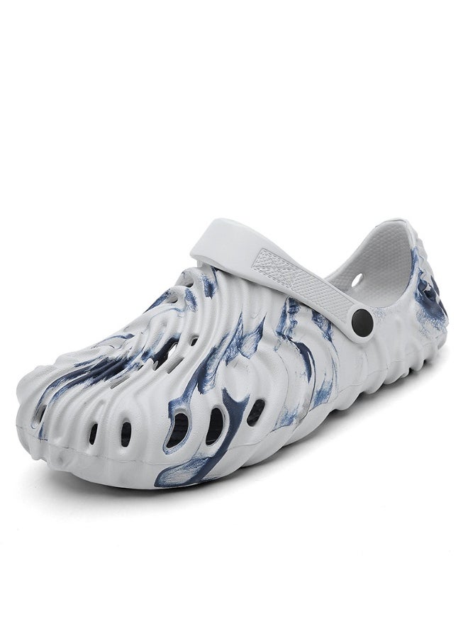 NIBEMINENT Trendy Fingerprint Slippers Thick Bottom Lightweight Beach Shoes Anti-Slip Outdoor Wear Couple Style Casual Sandals  - Image 1