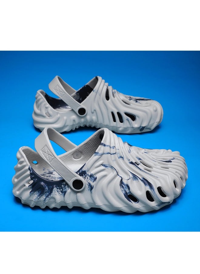 NIBEMINENT Trendy Fingerprint Slippers Thick Bottom Lightweight Beach Shoes Anti-Slip Outdoor Wear Couple Style Casual Sandals  - Image 3