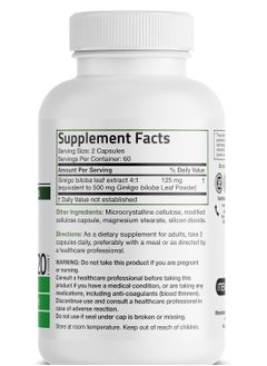 Bronson Ginkgo Biloba Extra Strength Formula, 120 Vegetarian  - Image 2
