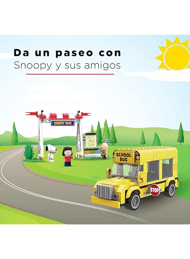 Miniso Snoopy Street Show Building Blocks A (School Bus 288 Pieces) - Image 2