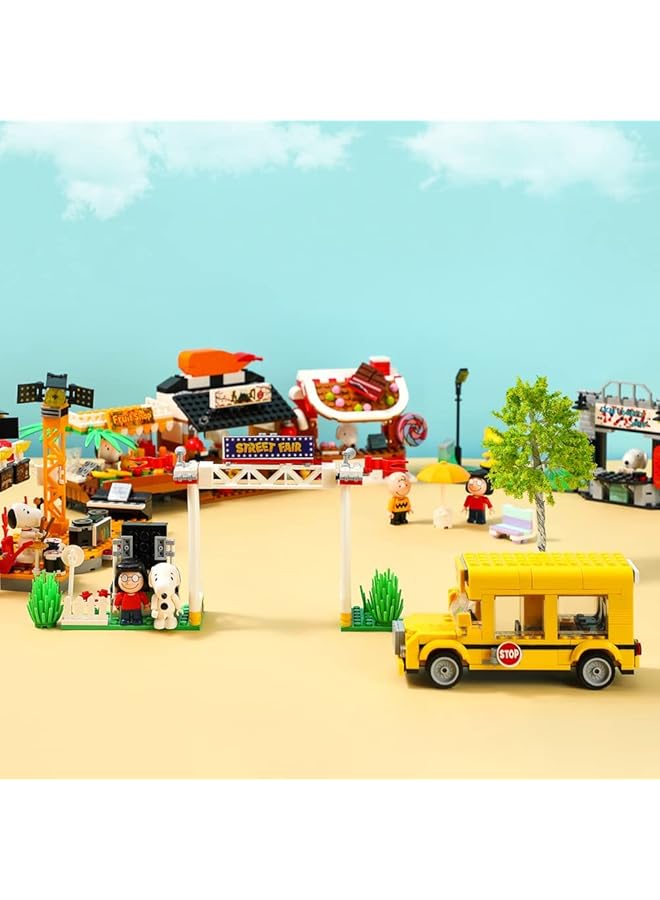 Miniso Snoopy Street Show Building Blocks A (School Bus 288 Pieces) - Image 4