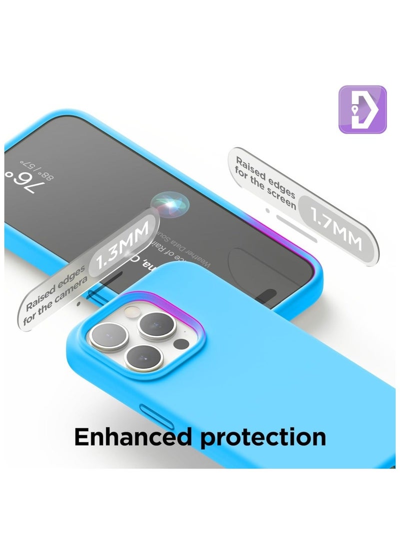 Delivus جراب سيليكون لهاتف آيفون - لمسة ناعمة للغاية مع حماية من السقوط بمعيار عسكري - بطانة ميكروفايبر مضادة للخدوش - جراب واقي ضد الصدمات نحيف ورقيق (آيفون 15 برو ماكس، أزرق) - Image 5