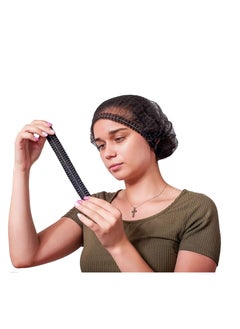 SAQOWARE 100 Peice Disposable Hair Net/Mob Caps/Hair Caps-Black with Elastic Stretch Band Polypropylene Hats  - Image 4