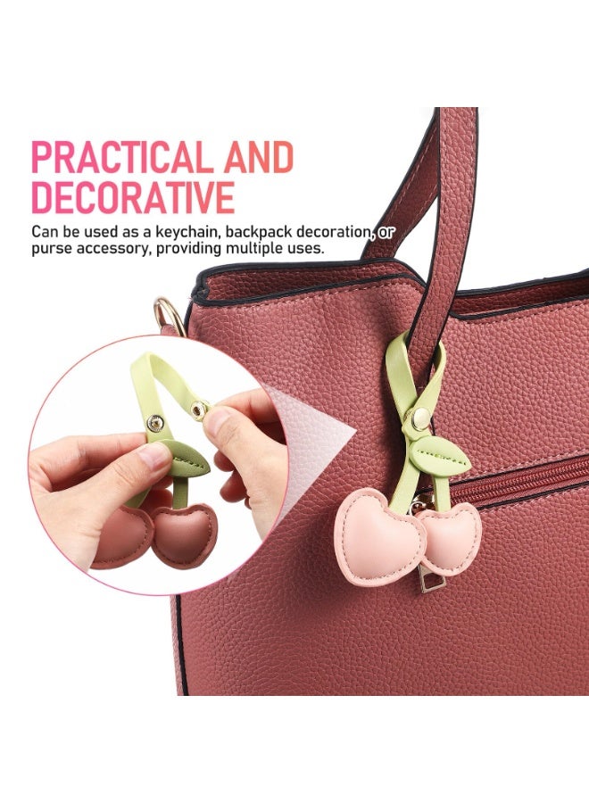 nookly 2 Pcs Cherry Bag Charm, Cute Keychain Charms, Purse Charms Kawaii Fruit Pendant for Handbags Accessories - Image 5