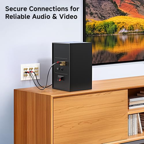 Cable Matters لوحة حائط مكبرات الصوت 7.1 من كابل ماترز مع HDMI، لوحة حائط مسرح منزلي، لوحة وجهة موصلات بنانا، بيضاء - Image 2