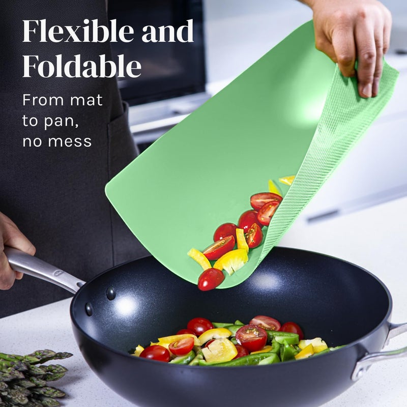 Cooler Kitchen Extra Thick Pastel Flexible Plastic Cutting Board Mats with Food Icons & EZ-Grip Waffle Back, (Set of 6) Dishwasher Safe. Cutting Boards for Kitchen, Cutting Mat, Plastic Cutting Boards - Image 2
