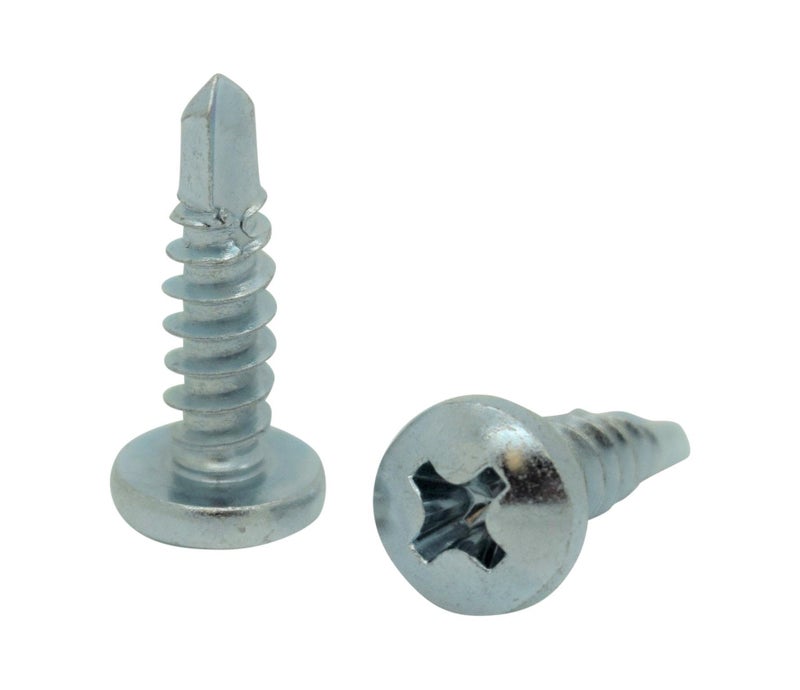 BCP Fasteners 100 Qty #10 X 5/8"" Zinc Pan Head Phillips Tek Self Drilling Sheet Metal Screws (Bcp81) - Image 1