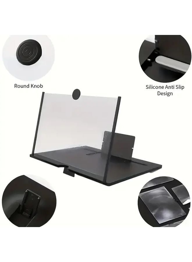 White Phone Screen Magnifier Stand Foldable Portable Hands Free Tablet Converter - Image 4