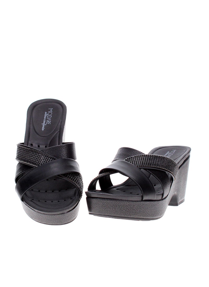 مودار صنادل بكعب عالٍ مع حزام خلفي - أحذية أنيقة بكعب عالٍ للفتيات والسيدات - Image 4