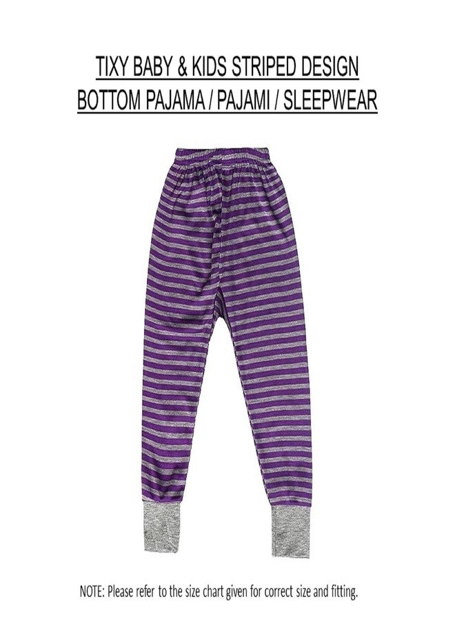 TIXY Baby Boy and Baby Girl Infant & Kids Warm and Cozy Woollen Bottom Pajamas/Pajami for Winter - Available in Thermal, Milanche, and Striped Designs. (Pack of 6) Multicolour - Image 2