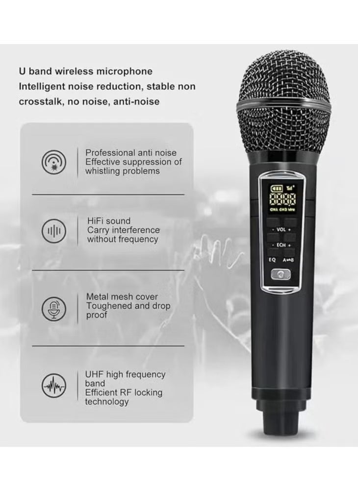 Smartbarry Karaoke Bluetooth Speaker with 2 Microphones – Suitcase Design, SW01 – Portable, High-Quality Sound, LED Lights, Rechargeable Battery, Perfect for Parties, Singing, and Entertainment on the Go - Image 4