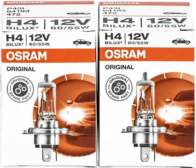 Osram H4 64193 Halogen Bulbs Car Bulb Headlamp light Bulbs Pack of 2