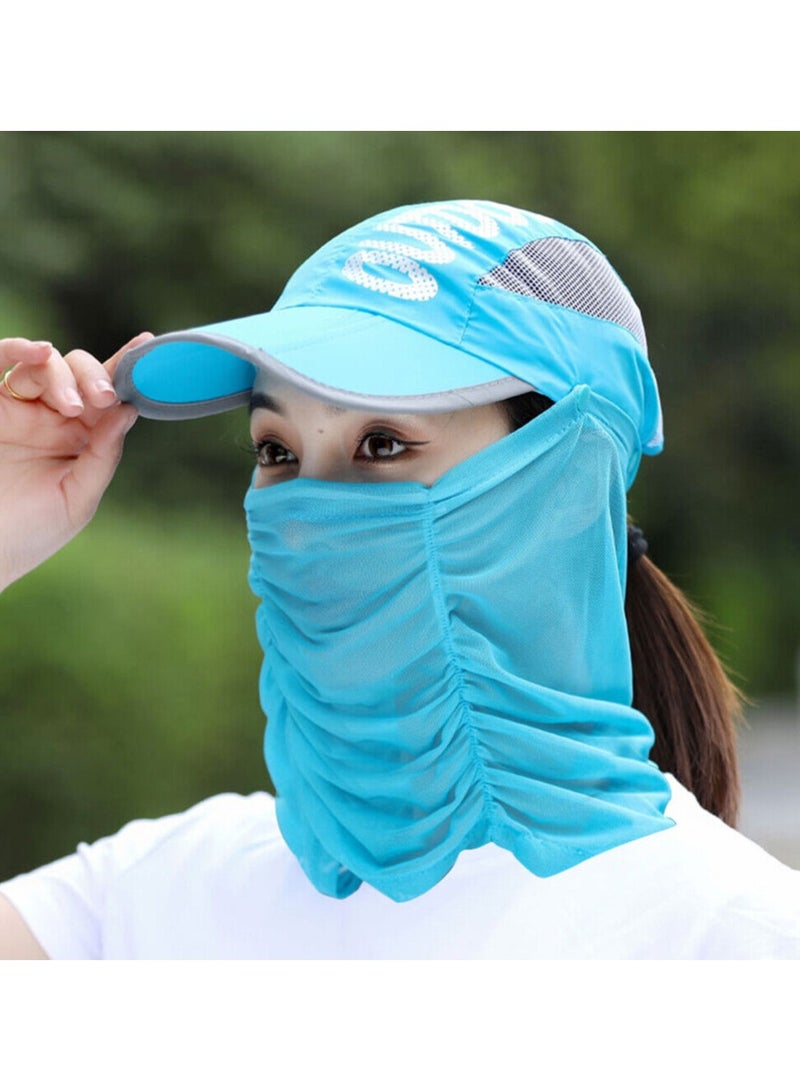 DubaiGallery Summer Outdoor Travel Foldable Face Cover Sun Hat Unisex Anti-UV Baseball Cap  - Image 1