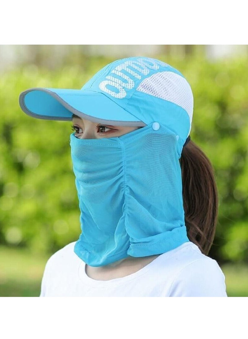 DubaiGallery Summer Outdoor Travel Foldable Face Cover Sun Hat Unisex Anti-UV Baseball Cap  - Image 2