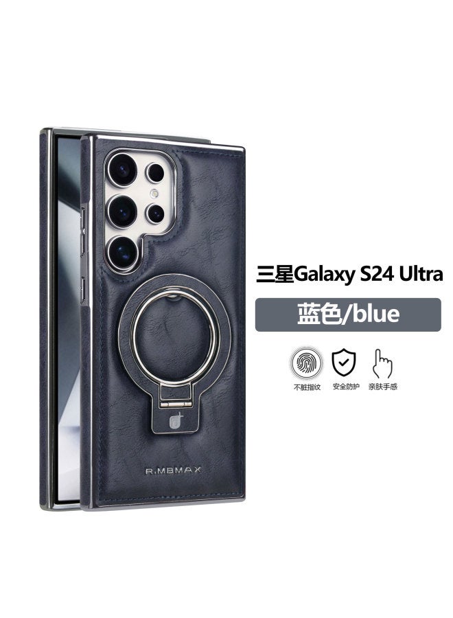 Suitable For Samsung S26ultra Mobile Phone Case Leather Case, Racket Magnetic Holder, S25 Leather Anti-fall Protective Case