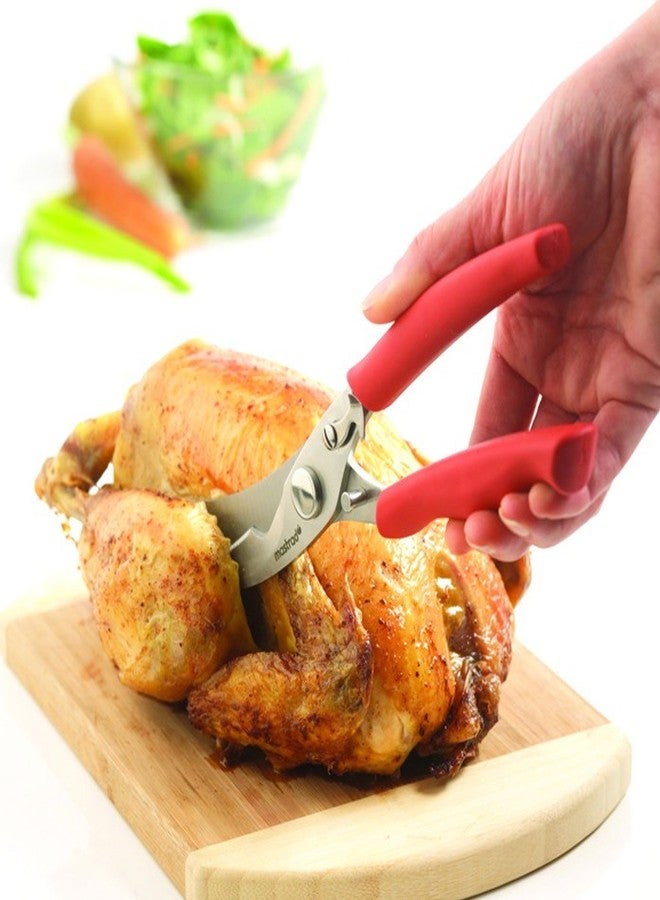 MASTRAD - Multifunctional Kitchen Scissors - With Magnetic Holder - Stainless-Steel - Red 9" x 3" x 1" - Image 2