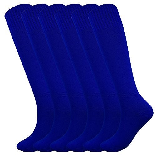 Fitliva Tube Dresses Adult Football Soccer Durable Sport Socks(6Pack-Royal Blue) - Image 1