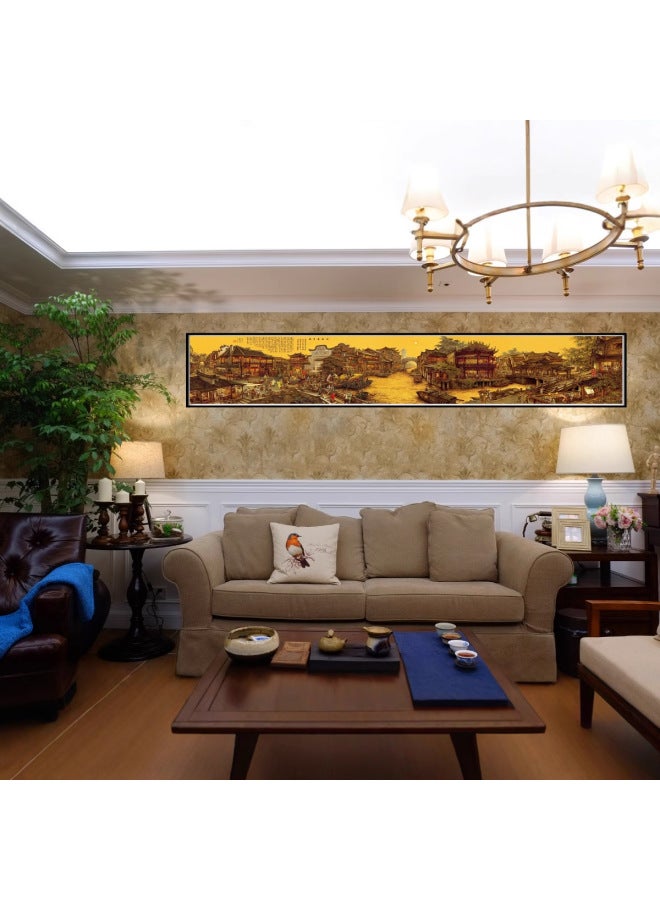 Loquat 20,000 Pieces Of Qingming Shanghe Panorama Wooden Puzzle Adult Famous Paintings Decorative Goddess Festival Gift Children's Toys-Color:Happy China Long Axis 3000 Pieces Part 1 - Image 3