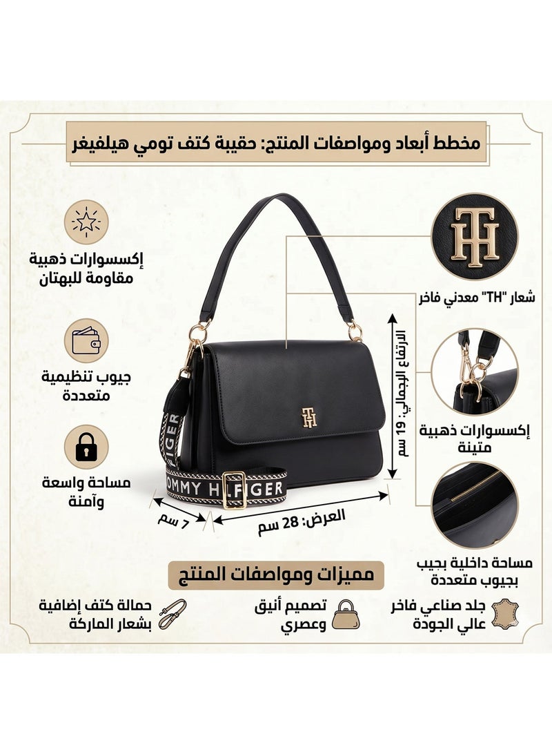 Tommy Icons Tommy Hilfiger Black Women Handbag Aw0Aw14510 Blk - Image 2