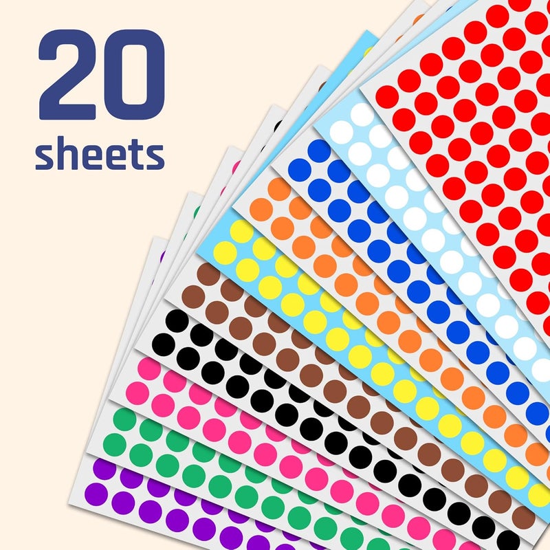 TownStix 3000 Pack, 0.375" Round Colored Dot Stickers Labels - 10 Colors - Image 4