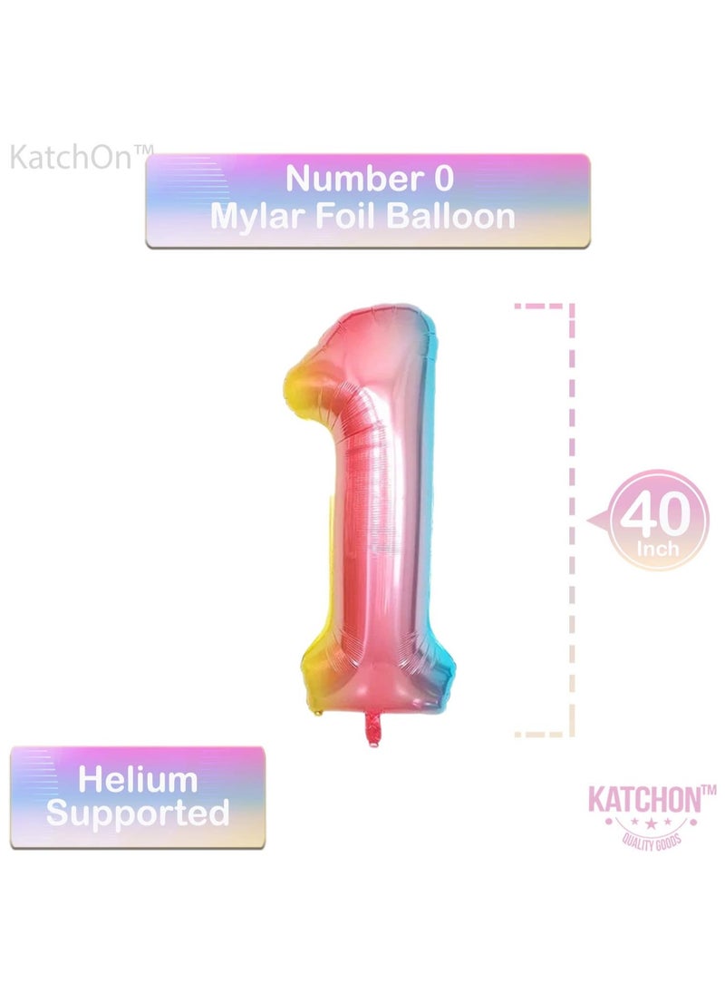 KATCHON Rainbow Number 1 Balloon for 1st Birthday  - Image 2