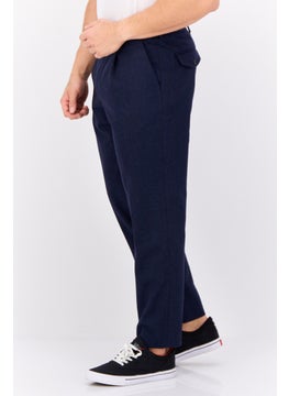 GANT Men Slim Fit Solid Straight Leg Pants, Dark Blue  - Image 3