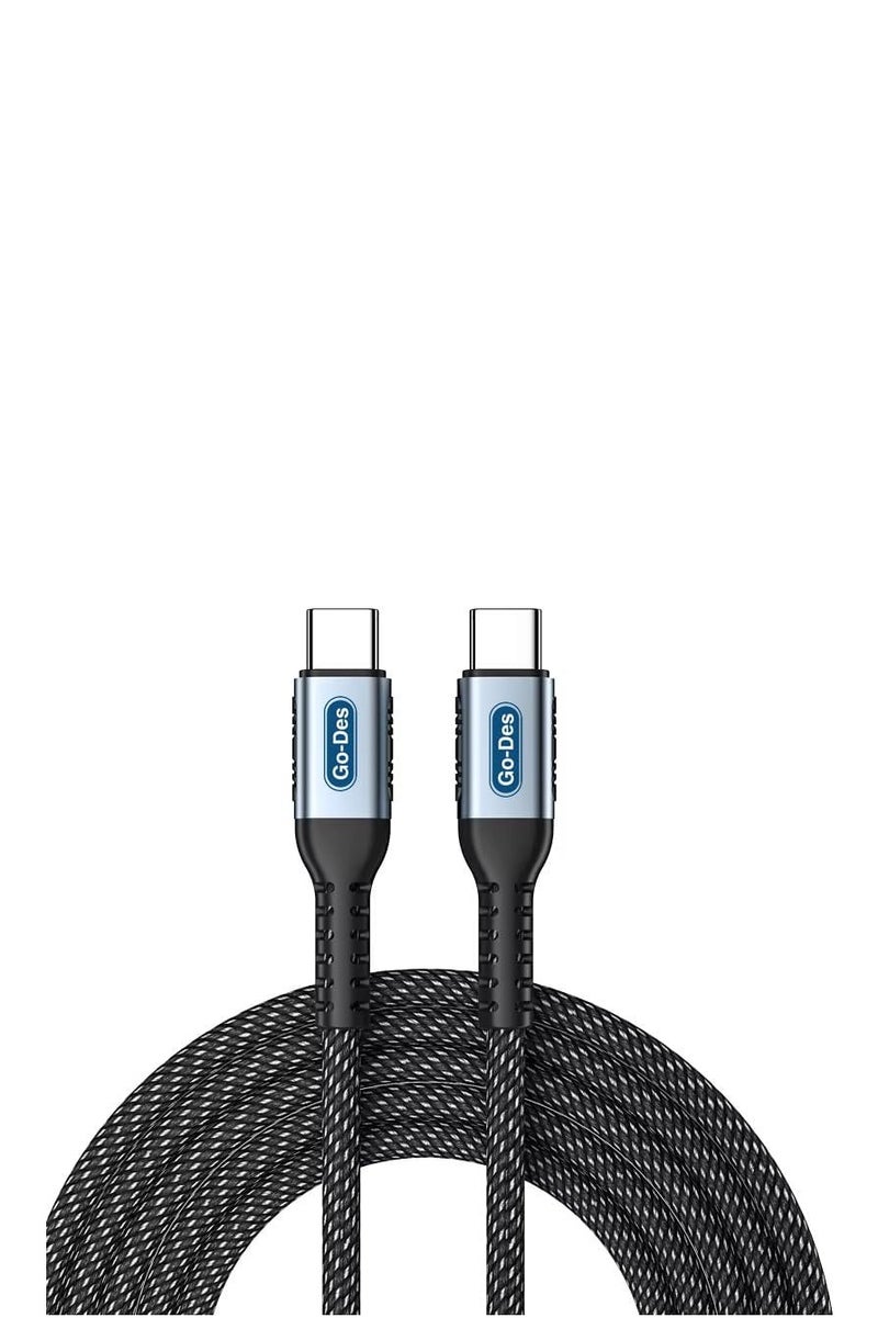 جو-ديز كابل شحن سريع من Go-Des USB C، 60 واط، 1 متر، 20 فولت 5 أمبير، كابل شحن سريع من النوع C من مادة PVC PD، مناسب لأجهزة iPhone 16 Pro Max، وMacBook Air/Pro، وiPad، وSamsung Galaxy S25 Ultra/24/23، وPixel، وSwitch، وشاحن USB - Image 2