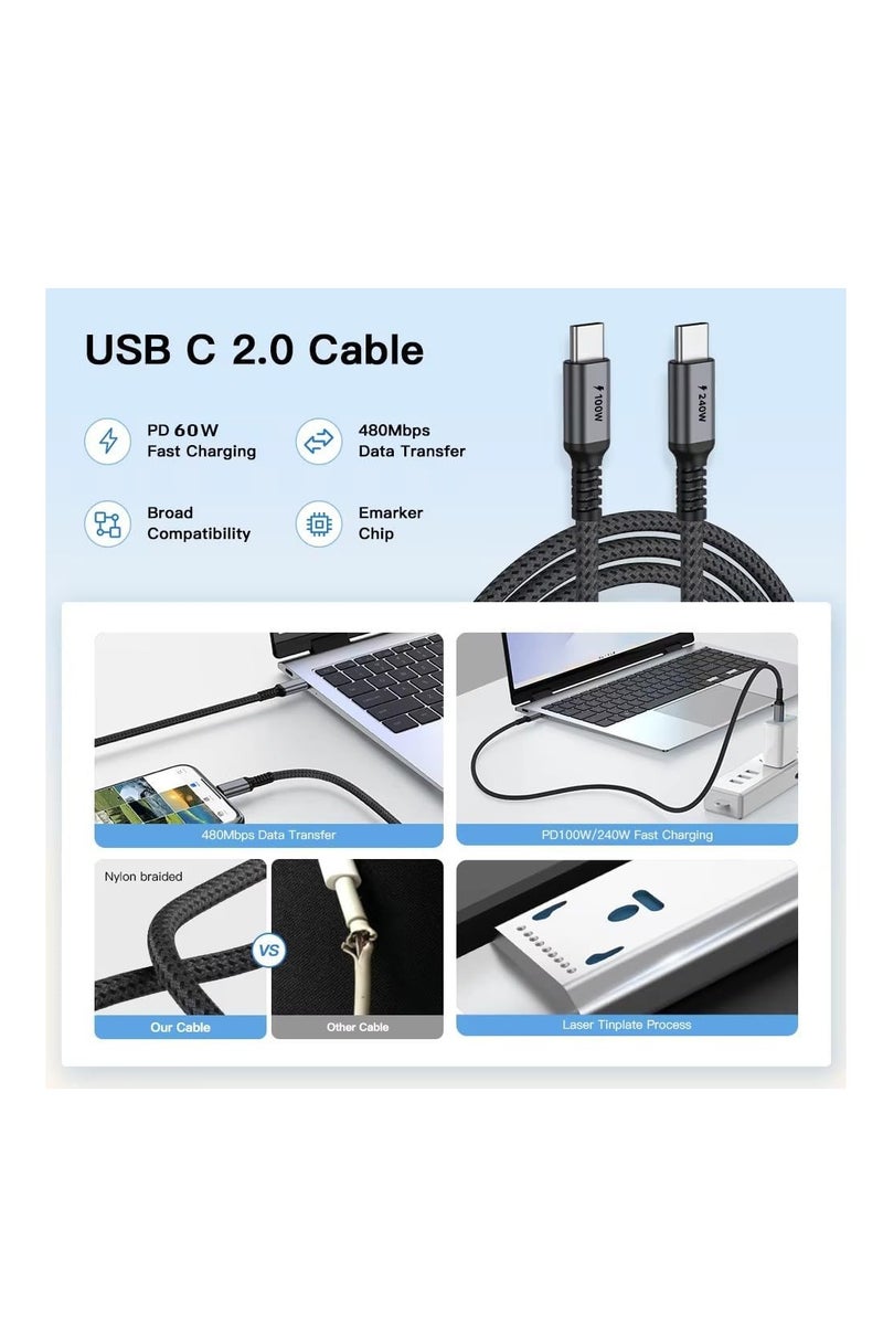جو-ديز كابل شحن سريع من Go-Des USB C، 60 واط، 1 متر، 20 فولت 5 أمبير، كابل شحن سريع من النوع C من مادة PVC PD، مناسب لأجهزة iPhone 16 Pro Max، وMacBook Air/Pro، وiPad، وSamsung Galaxy S25 Ultra/24/23، وPixel، وSwitch، وشاحن USB - Image 4