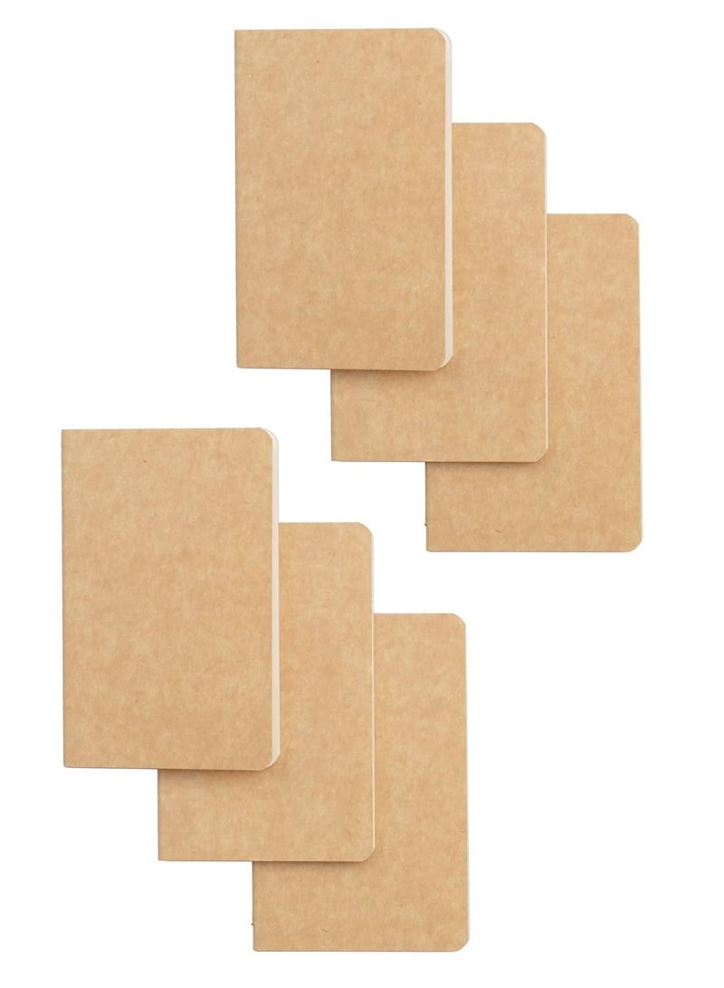TWONE Softcover Pocket Notebook Set - 3.5" x 5.5" - 6 Pack - 30 Sheets - 60 Blank Pages - Perfect for the Traveler or Author - Image 1