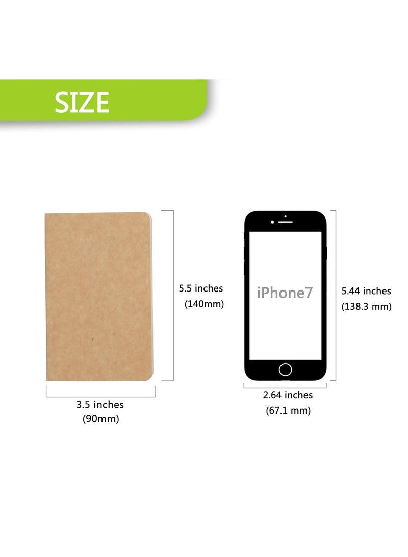 TWONE Softcover Pocket Notebook Set - 3.5" x 5.5" - 6 Pack - 30 Sheets - 60 Blank Pages - Perfect for the Traveler or Author - Image 2