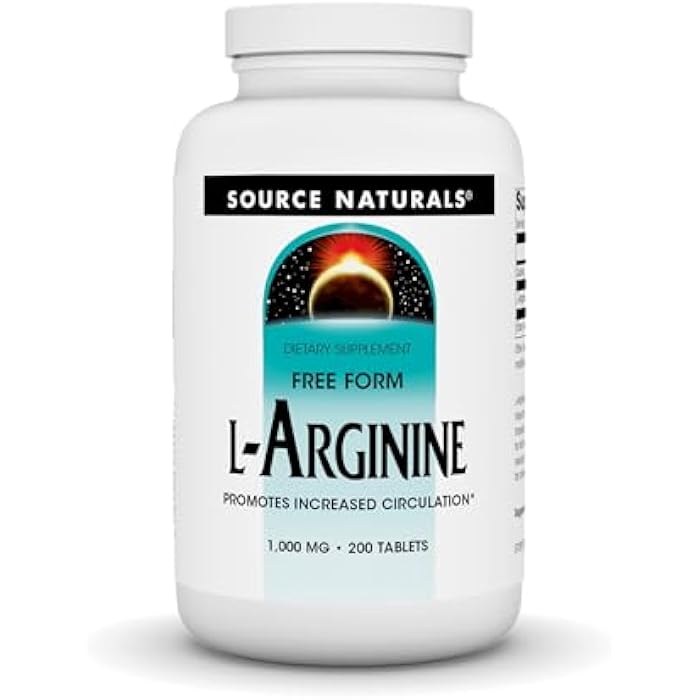 Source Naturals L-Arginine Free Form* - 1000 mg, 200 Tablets - Image 1
