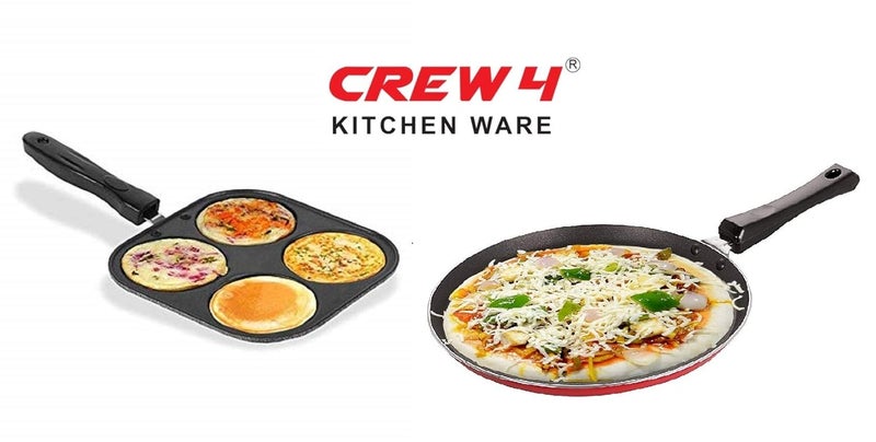 CREW4 Dosa Tawa redSize 12 and 4Cavity Snack Maker Combo - Image 2