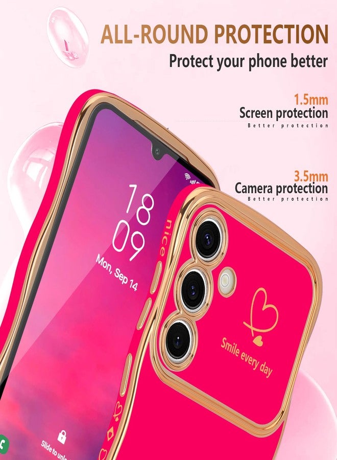 جراب LCHULLE لهاتف سامسونج جالاكسي A16 4G/5G للنساء والفتيات، بتصميم مموج لطيف وشكل حلزوني مع غطاء حماية للكاميرا على شكل قلب، مطلي بطلاء فاخر ومقاوم للصدمات، متوفر باللون الوردي الفاتح. - Image 4