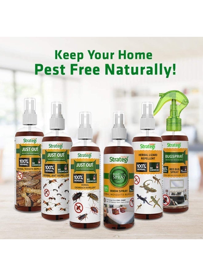 Herbal Strategi – JustOut Herbal Fly Spray | Room spray | Herbal Friendly | Herbal Housefly repellent | Made with Lemongrass oil, Cedarwood oil & Neem oil| Eco-friendly & Biodegradable | Zero side effect | Natural Aromatic oil | Irritant-Free, Chemical-Free |Baby-Safe, Skin-Safe, Plant-Safe | 100mL - Image 2