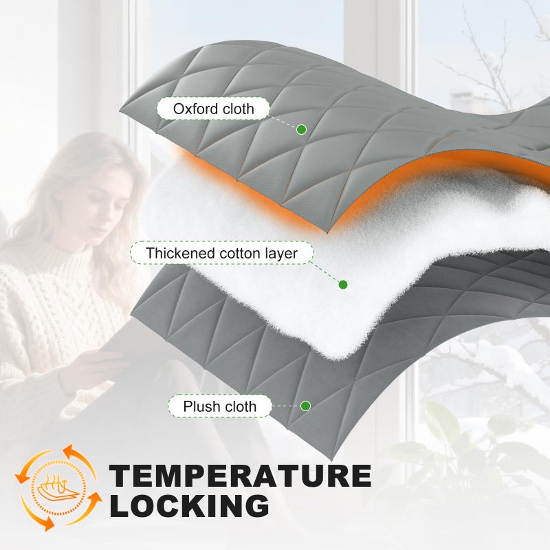 AGHITG Thermal Window Cover for Winter,38" X 62" for Window Insulation for Summer Heat, Oxford Cloth Cotton Layer Window Sun Blocker to Keep Heat, Window Insulation Kit Fits Up to 3 x 5 Ft Window - Image 5