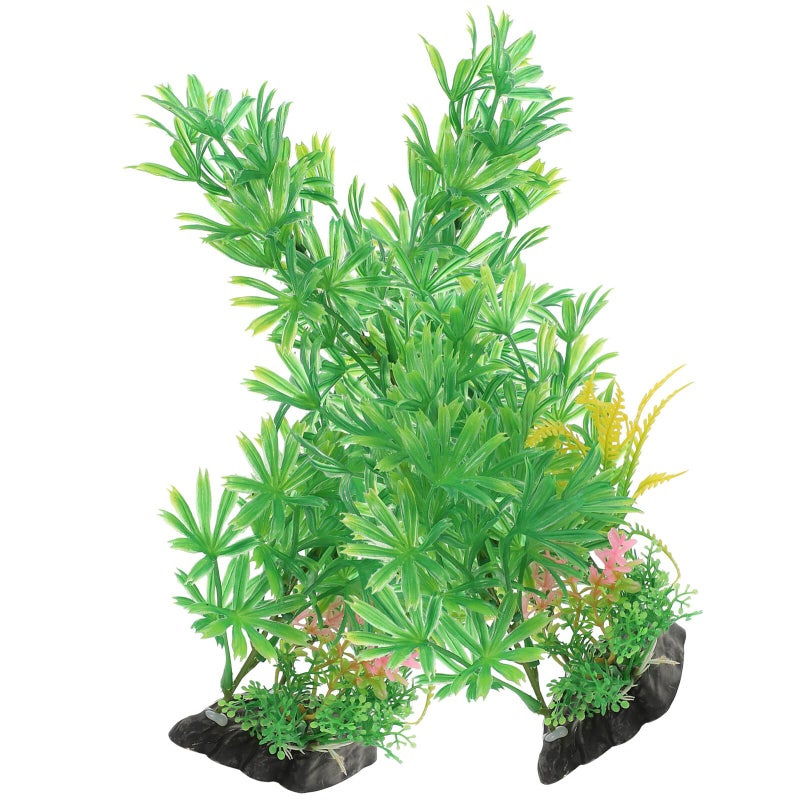 2Pcs Medium Artificial Plastic Aquarium Plants Realistic Betta Fish Tank Decor - Image 2