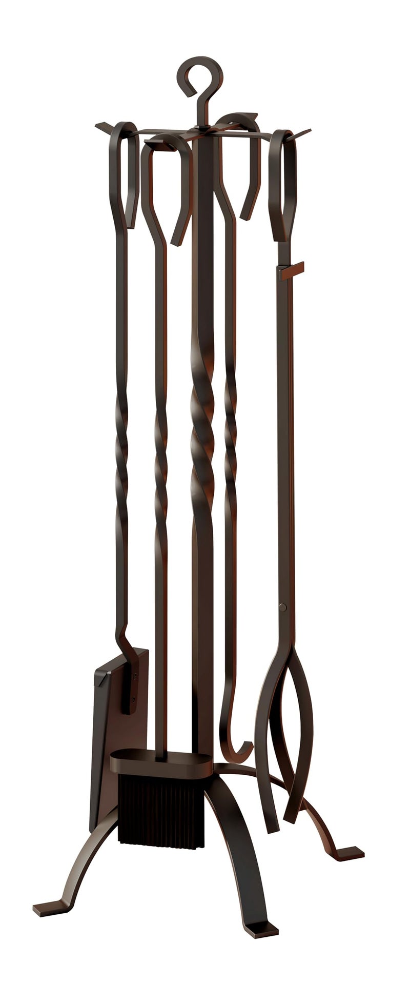 Fire Beauty Fire Beauty 5 Pieces Fireplace Tools Sets Fireplace Accessories Tools Holder with Handles Tools for Indoor Fireplace Decor Outdoor Fire Pit Modern ToolBlack 