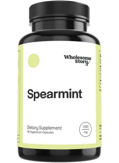 Organic Spearmint Capsules; Great Alternative To Spearmint Tea; 1000Mg Spearmint Leaf Powder; Supports Hormones Cognition Gut Immune System Pcos; 30Day Supply; 90 Spearmint Supplements