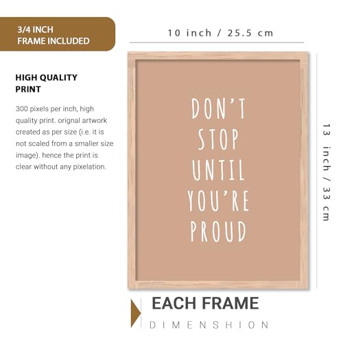 walllane - Motivational Wall Poster for Living Room, Bedroom, Office | Framed Painting | Poster With Frame | Frames For Wall Decor (10 Inch x 13 Inch) Set Of 6 Cate- 001 - Image 2