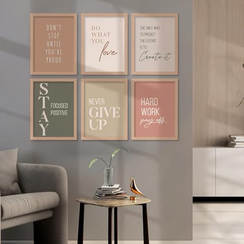 walllane - Motivational Wall Poster for Living Room, Bedroom, Office | Framed Painting | Poster With Frame | Frames For Wall Decor (10 Inch x 13 Inch) Set Of 6 Cate- 001 - Image 3