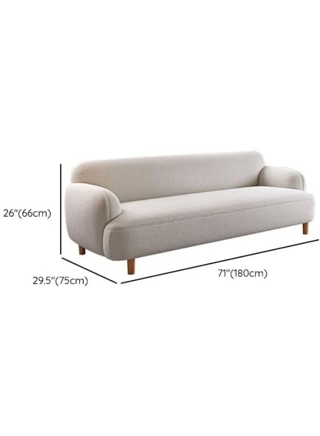 Ripple FURNITURE UAE Homes Modern Ivory Loveseat/Sofa, Recessed Arms, Solid Color Design, Contemporary Drawing Room - Image 2