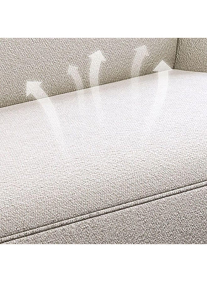 Ripple FURNITURE UAE Homes Modern Ivory Loveseat/Sofa, Recessed Arms, Solid Color Design, Contemporary Drawing Room - Image 4