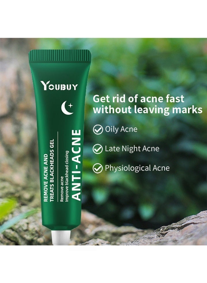 Youbuy مضاد لحب الشباب يزيل حب الشباب ويعالج الرؤوس السوداء جل الاستخدام الليلي يزيل حب الشباب والبثور ويعالج الرؤوس السوداء بحمض الساليسيليك يتحكم في زيت تقليص المسام تخفيف احمرار البشرة تفتيح الندبات كريم تتلاشى حب الشباب كريم مزيل حب الشباب 20 جم - Image 2