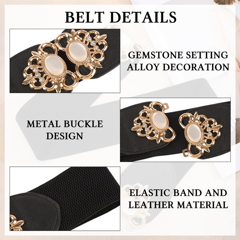 HANNEA® Wide Elastic Corset Belt for Women Dresses and Jeans Flexible Adjustable Fit, Stretch Elastic Construction, Lace-Up Detail, Vintage Styling for Dresses, Shirts, and Casual Outfit - Image 3