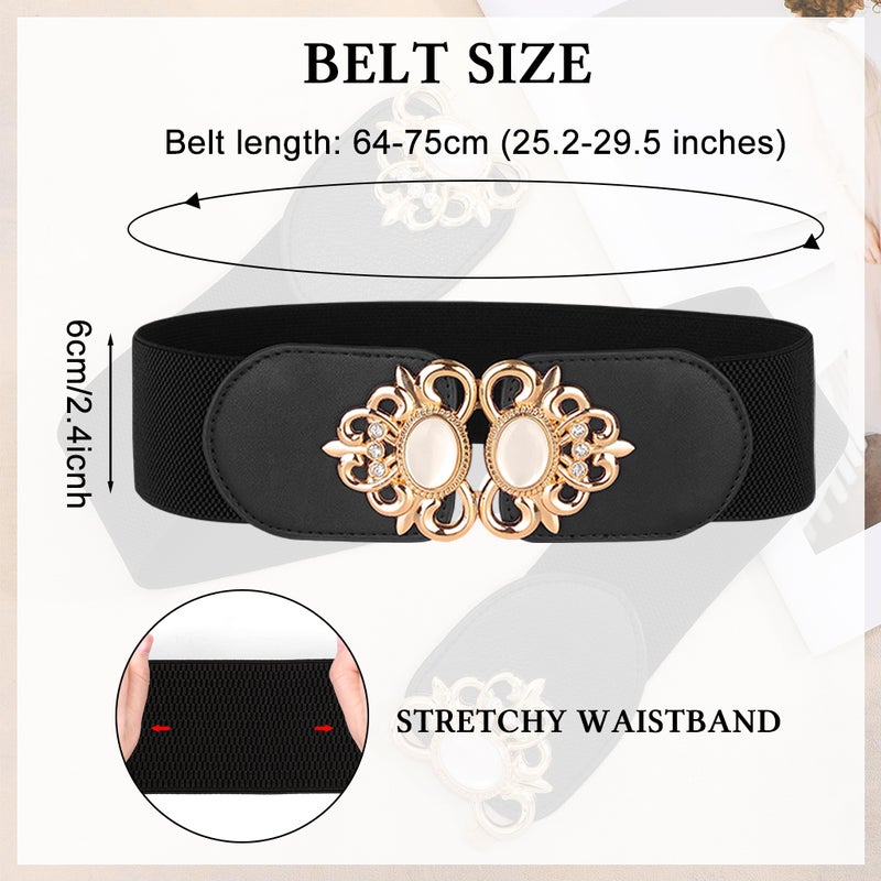 HANNEA® Wide Elastic Corset Belt for Women Dresses and Jeans Flexible Adjustable Fit, Stretch Elastic Construction, Lace-Up Detail, Vintage Styling for Dresses, Shirts, and Casual Outfit - Image 2