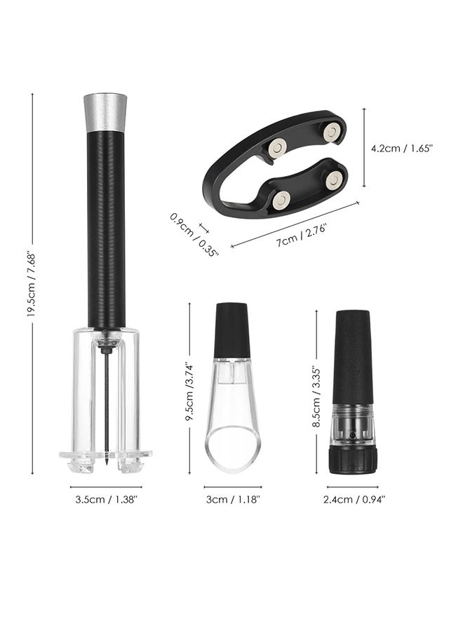 4-Piece Air Pressure Bottle Opener Set Black/Silver 130.6grams  - Image 3