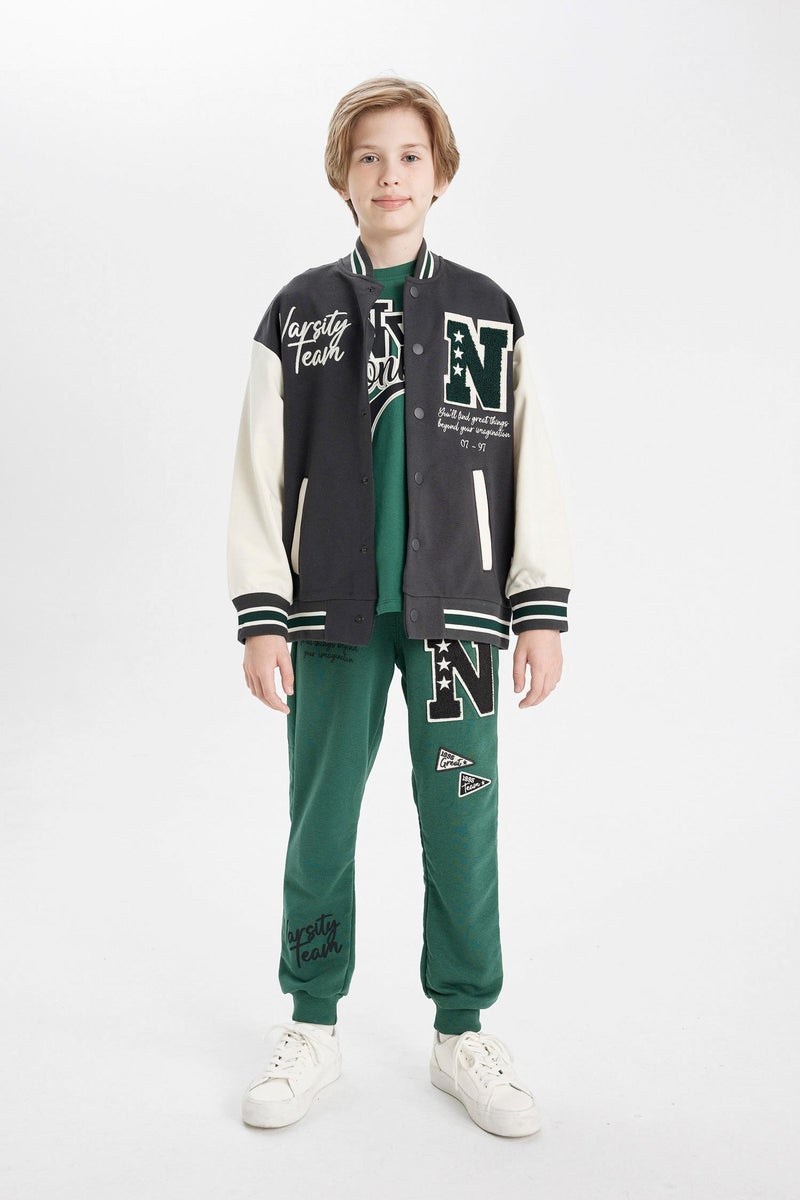 DeFacto Grey Boy Boy Crew Neck Bomber Jacket Casual - Image 5