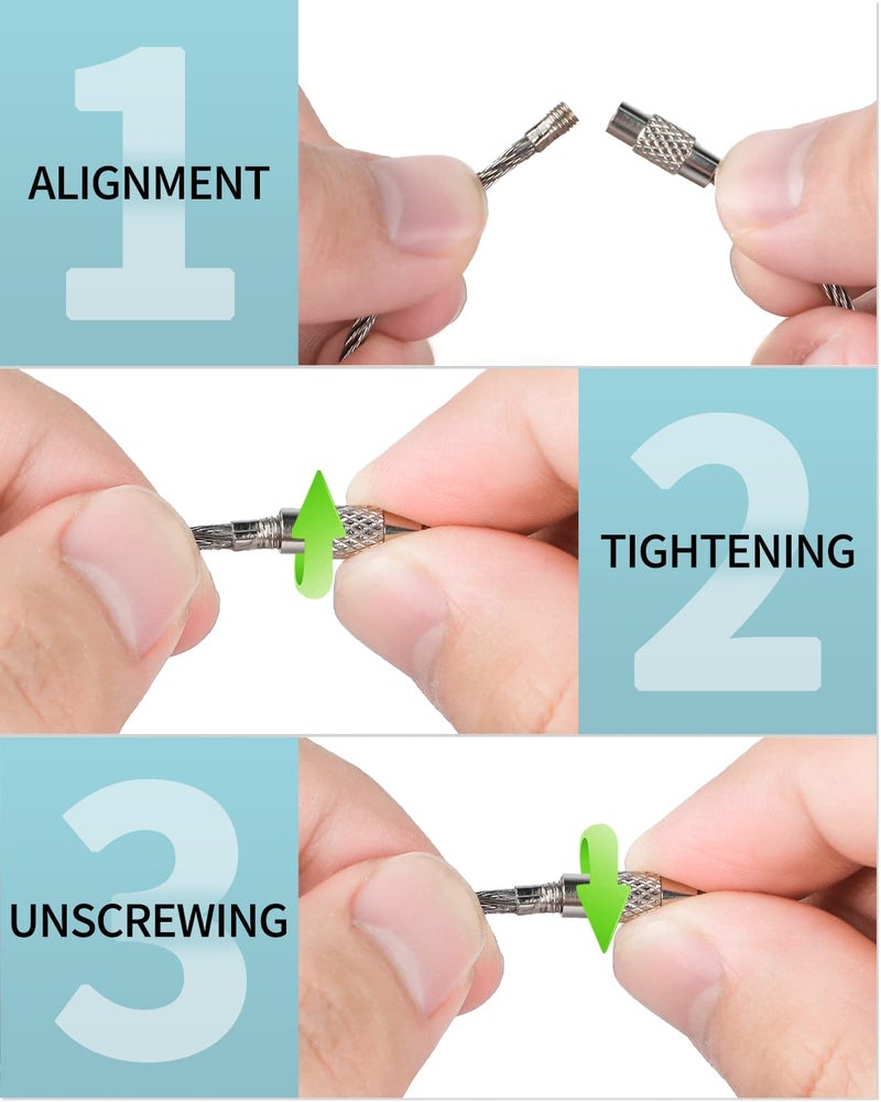 Pawfly Pawfly 5 Inch Wire Keychain Cable Large Stainless Steel Key Ring Loop Holder for Outdoor Hiking Heavy Duty Connectable Luggage Tag Keeper for Sport and Travel, 20 Pack  - Image 5