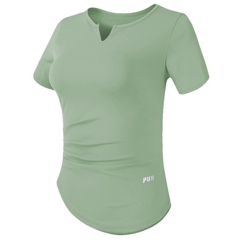 عبر الحدود الرياضة المرنة قصيرة الأكمام النساء V-Neck ضيقة التركيب التجفيف السريع تي شيرت تشغيل التدريب اللياقة البدنية أعلى رقيقة اليوغا ارتداء - Image 5